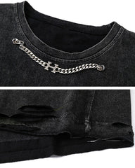 Distressed Hip-Hop Sleeveless Tank
