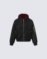 American Retro Fur-Collar Fleece-Lined Cotton Jacket