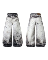 Wasteland Washed Wide Leg Denim Pants