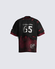 Dark Distressed Layered Streetwear T-Shirt New