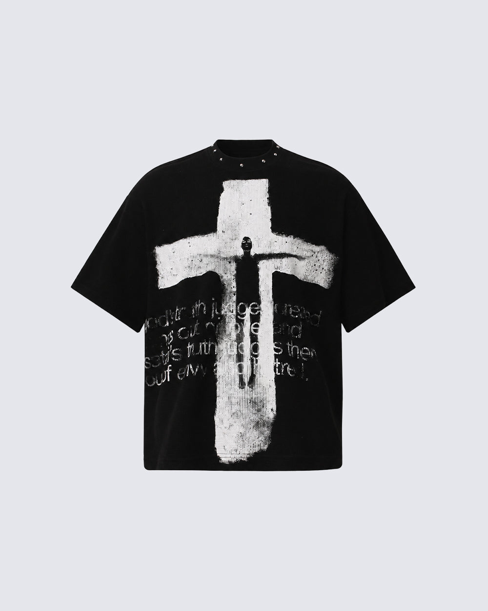 Dark Gothic Cross Graphic Oversized Tee
