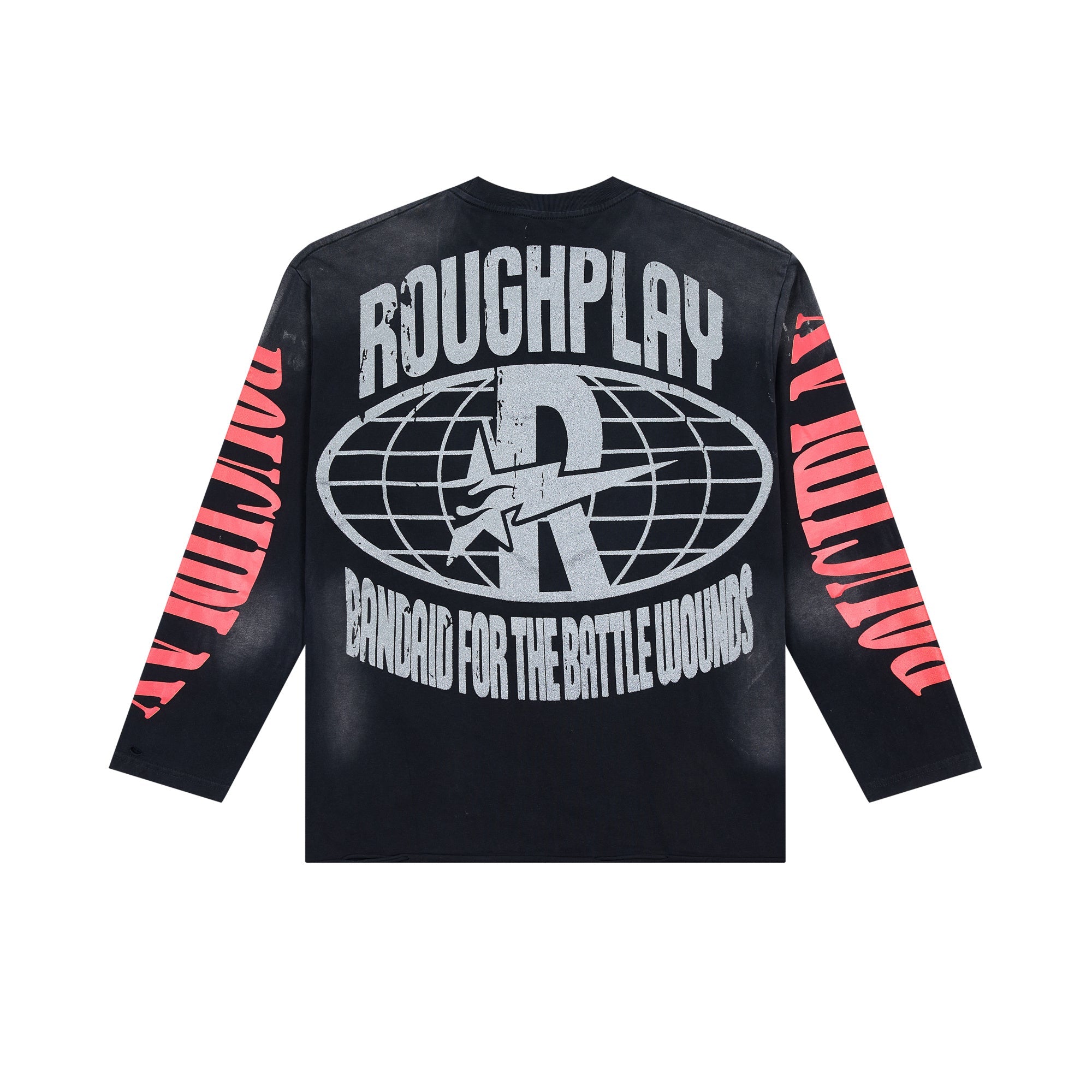Roughplay Fallen Statue Of Liberty Warning Tape Distressed Long‑Sleeve Tee