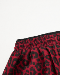 American High Street Style Leopard Print And Letter Print Capri Pants