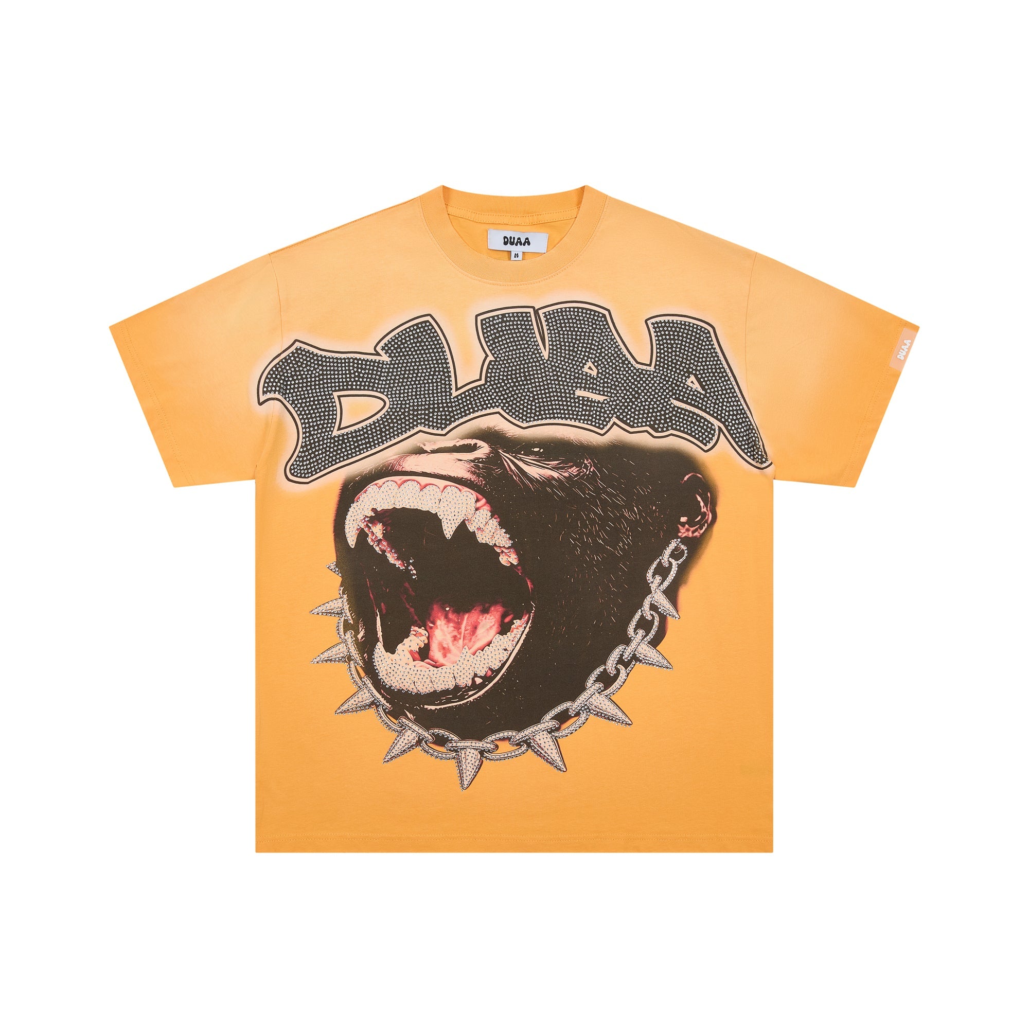 DUAA Gorilla Spike‑Chain Gradient Orange Graphic Tee