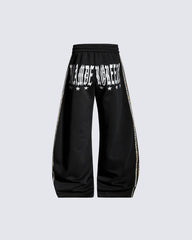 Winter Cross Print Wide-Leg Sweatpants
