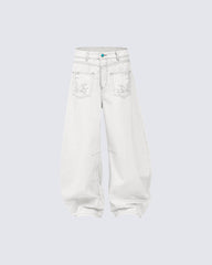 Vintage Washed Wide-Leg Denim Pants