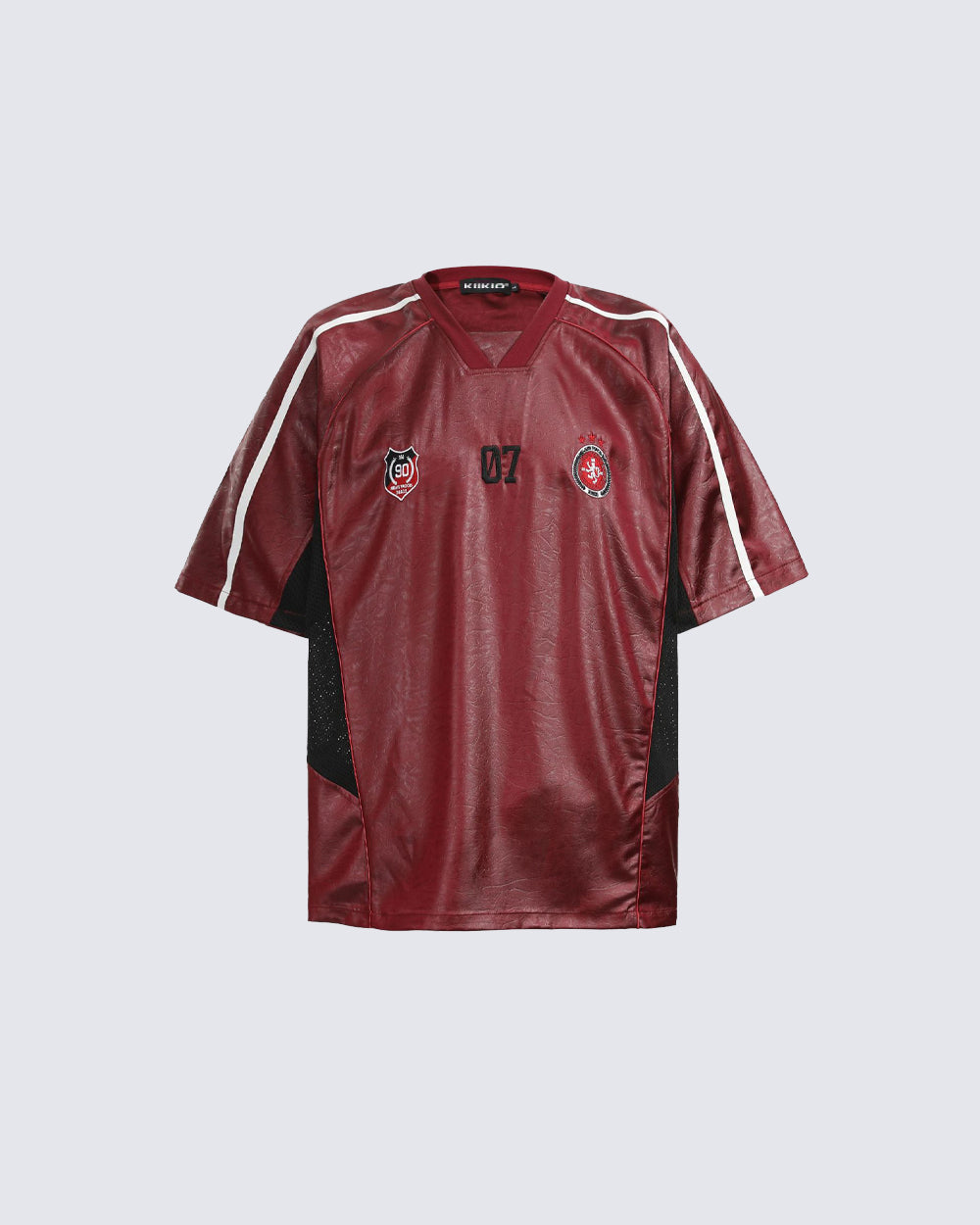 Vintage Faux Leather Soccer Jersey T-shirt