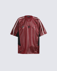 Vintage Faux Leather Soccer Jersey T-shirt