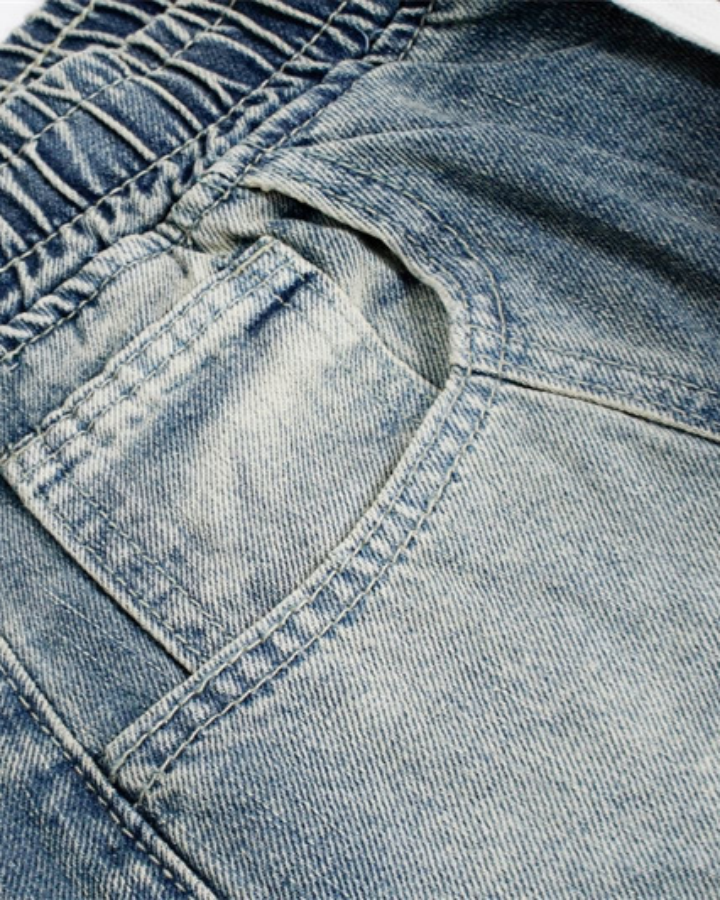 Vintage Washed Wide-Leg Denim Pants