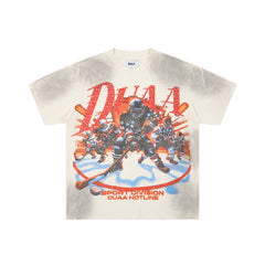 DUAA Ice Hockey Sport Division Vintage Cracked‑Print Graphic Tee
