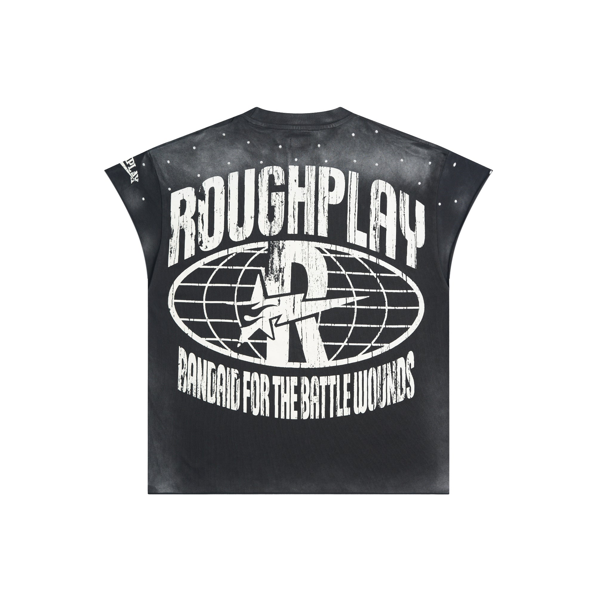 Roughplay Cosmic One‑Eyed Monster Sleeveless Cutoff Double‑Sided Distressed Tee