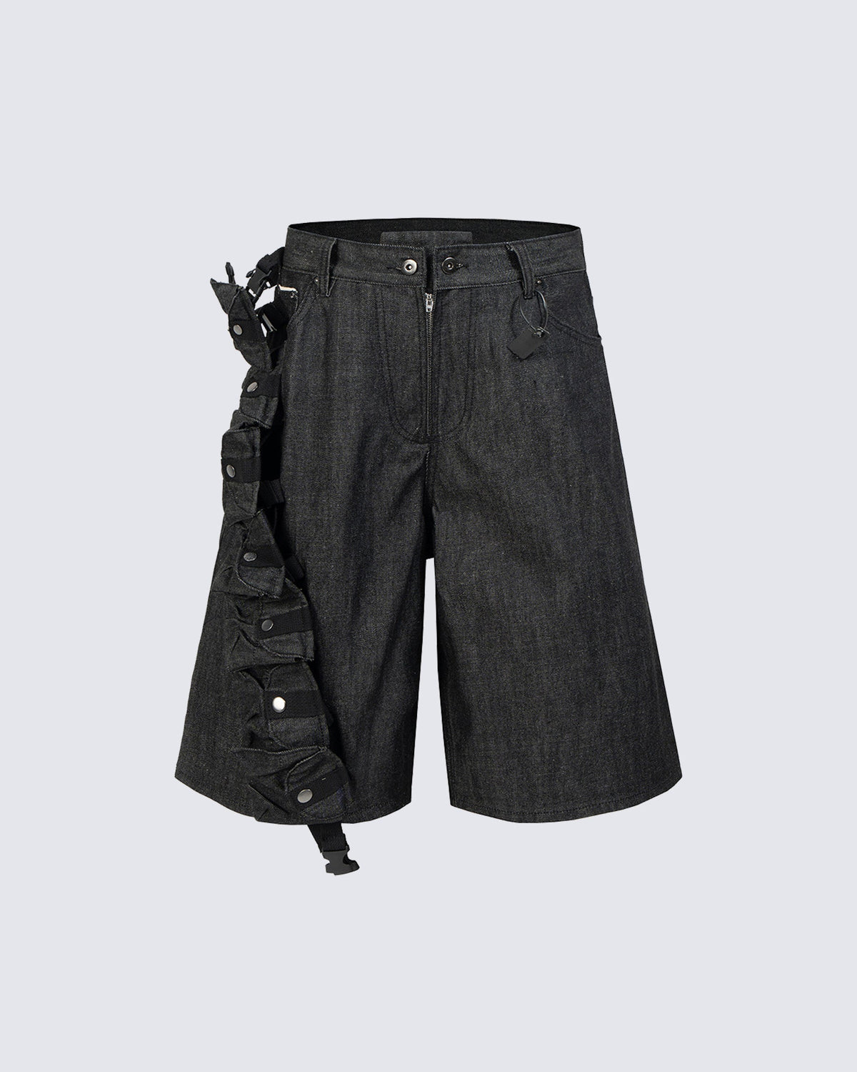 American Street Style Tactical Functional Denim Shorts