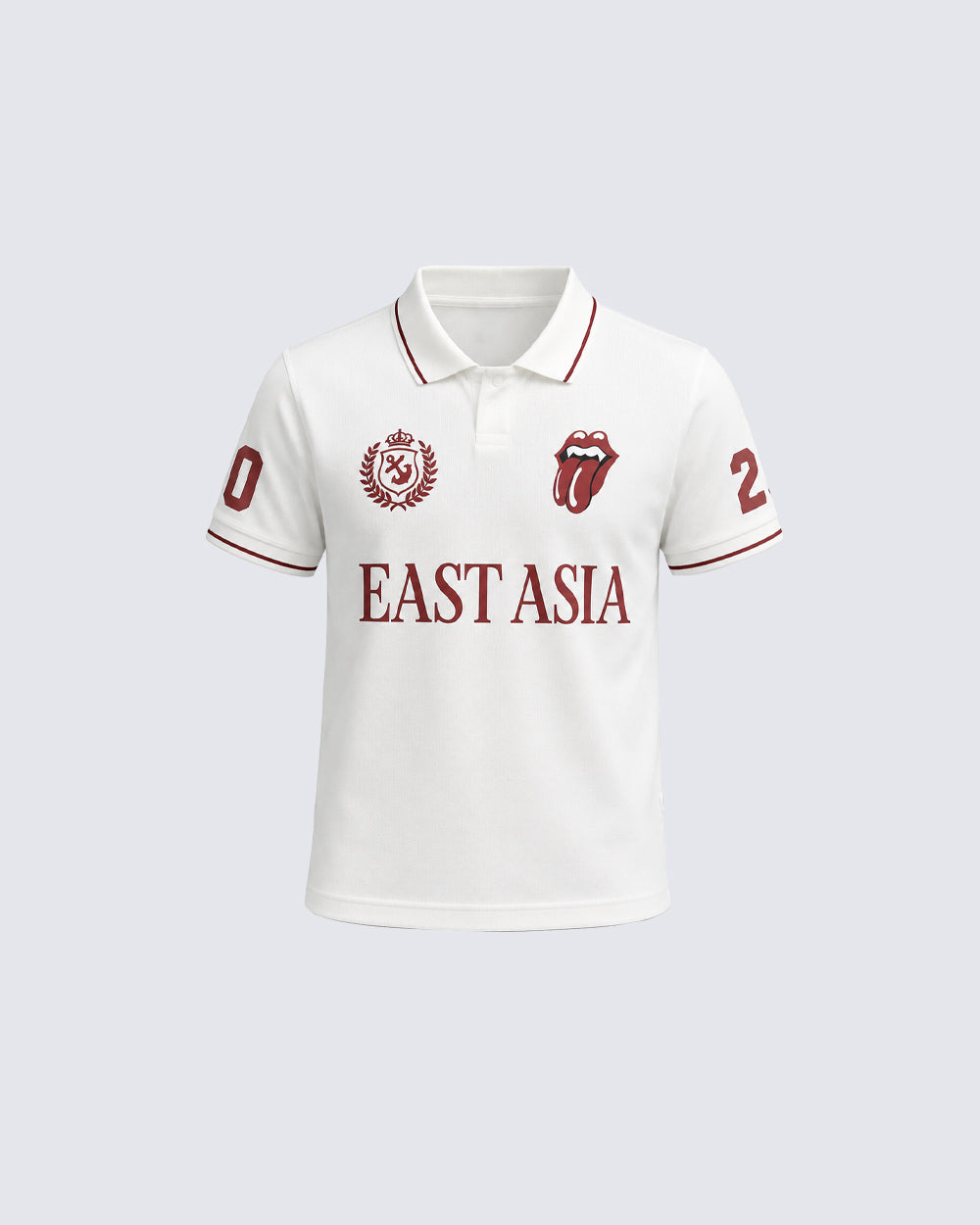 Street-Style Casual Letter Print Short-Sleeved Polo Shirt
