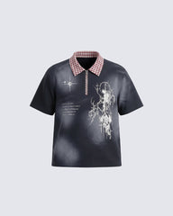 Dark Retro Star Graphic New Polo Shirt