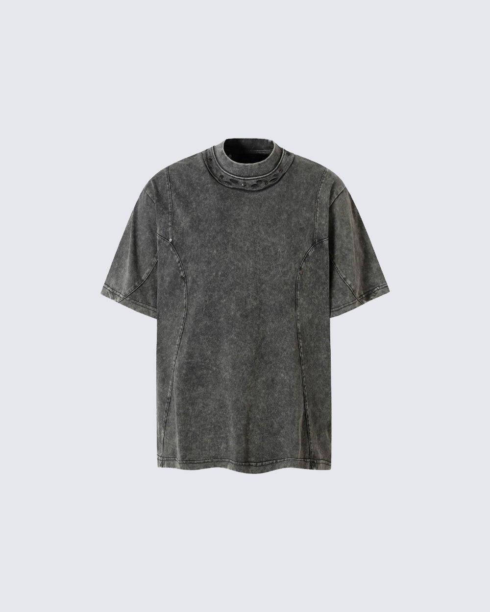 Distressed Irregular Curve Patchwork New Tee