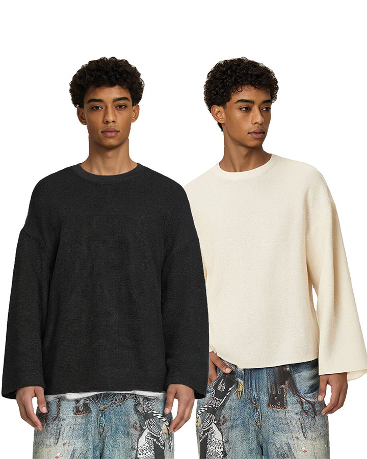 Minimal Ribbed Long Sleeve T-Shirt