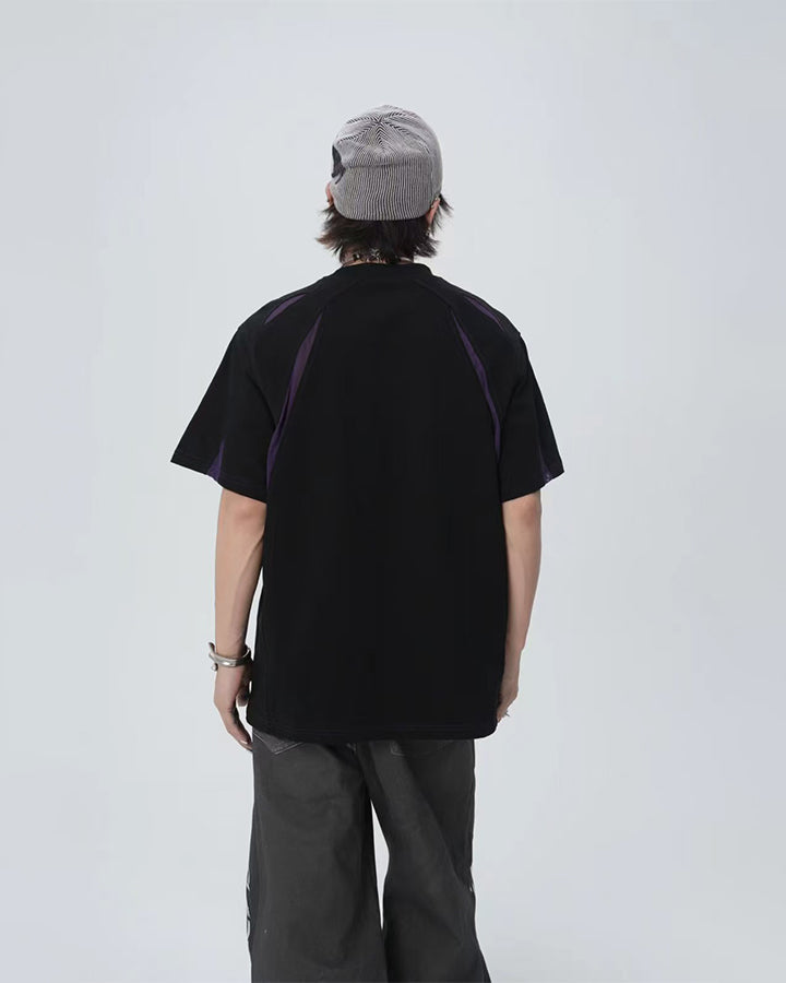 New Streetwear Color-Block Short Sleeve Tee