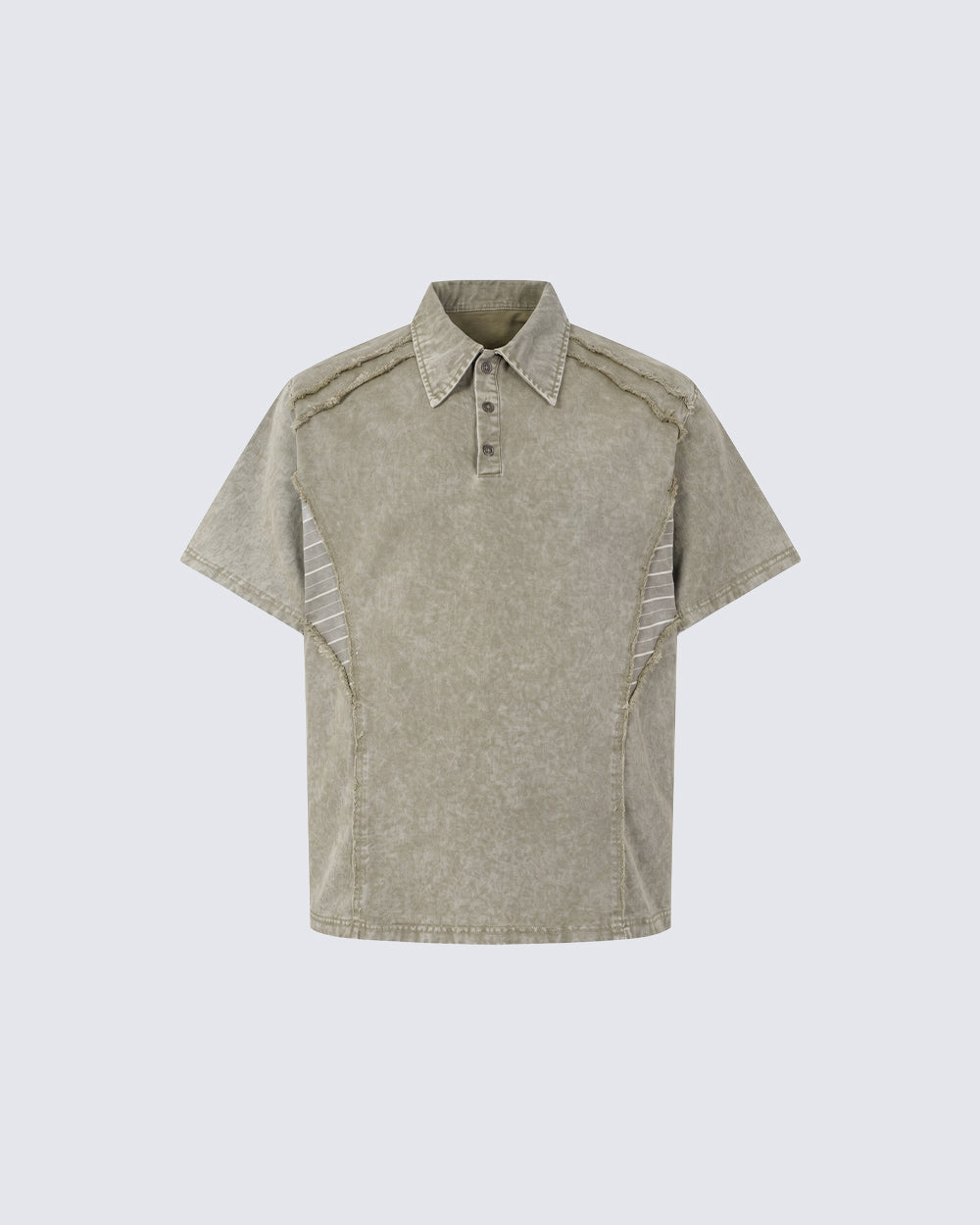 High-Street Deconstructed Washed Polo Shirt