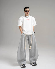 New Casual Relaxed Curved Wide-Leg Pants
