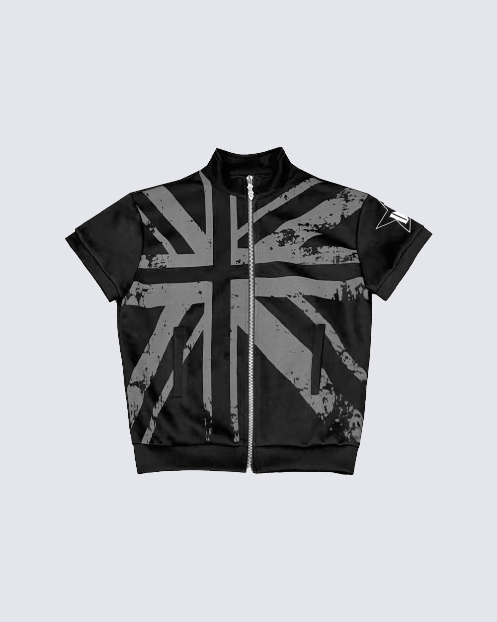 Light Asian Street Stand Collar Zip Tee Jacket