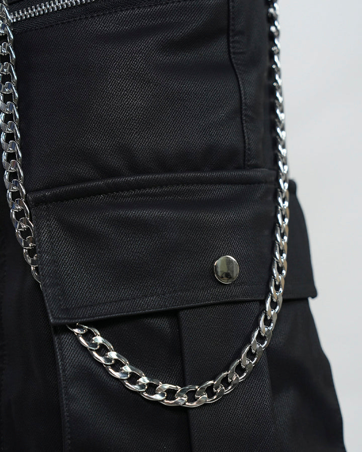 Dark Niche Multi-Pocket PU Cargo Pants