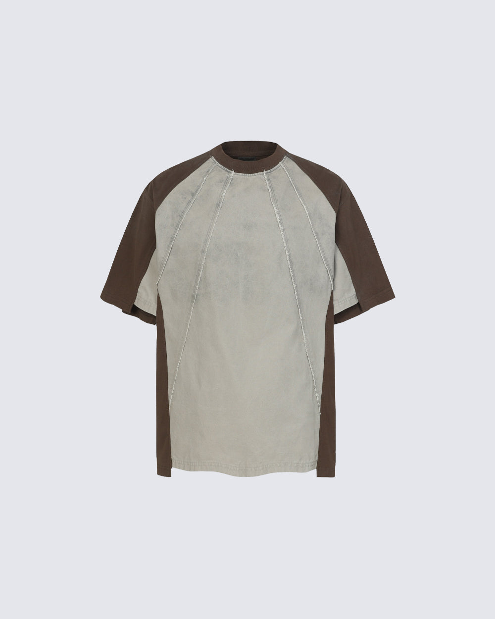 American Deconstructed Colorblock Casual Tee New