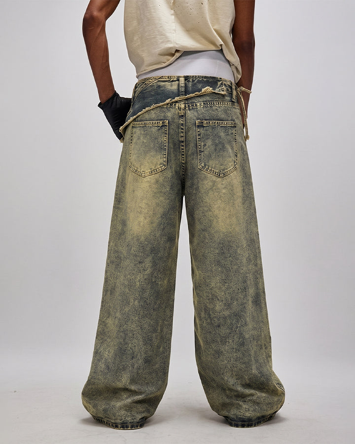 Vintage Deconstructed Patchwork Denim Pants