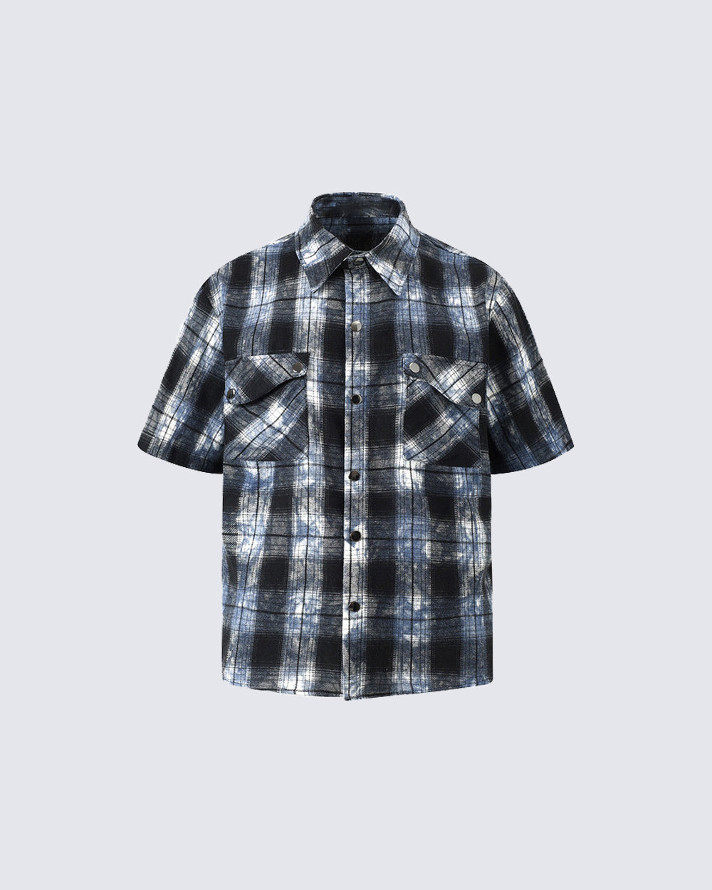 American Vintage Tie-Dye Plaid Shirt T