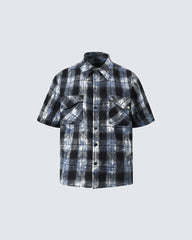American Vintage Tie-Dye Plaid Shirt T
