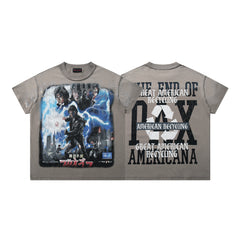 Rare Peace Retro Movie Poster Taupe Washed Oversized Graphic T‑Shirt