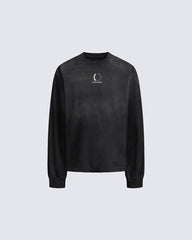 Distressed Crewneck Long Sleeve T-Shirt