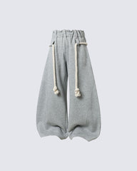 New Casual Relaxed Curved Wide-Leg Pants