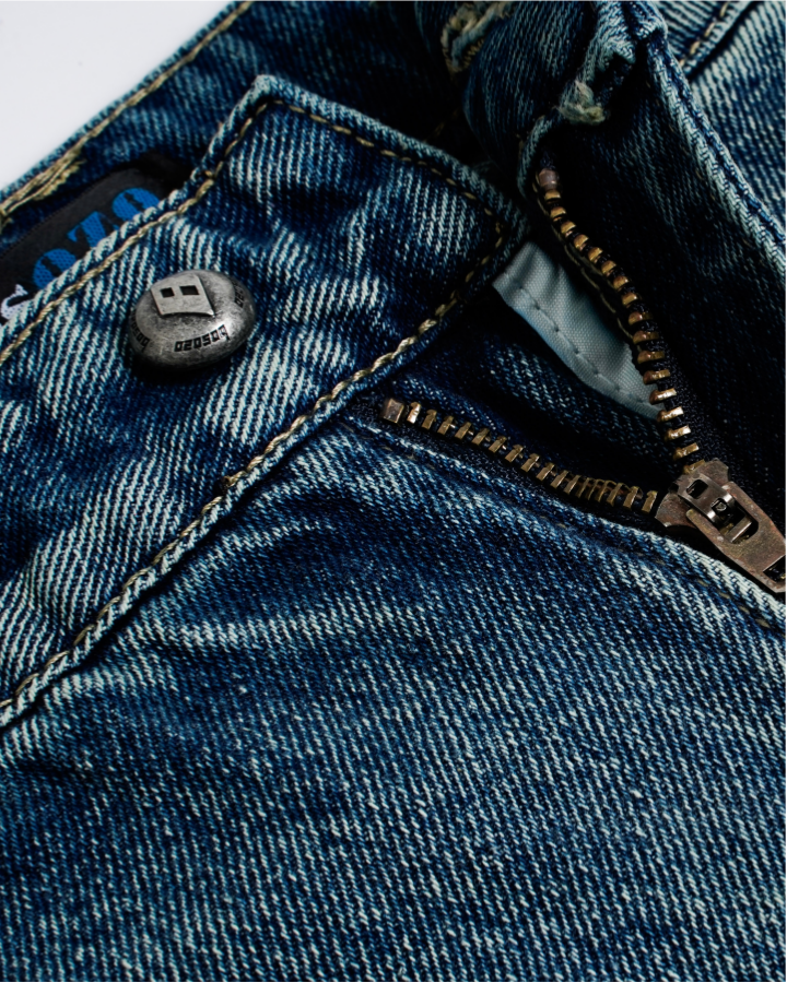 American-Style Distressed Casual Pleated Jeans