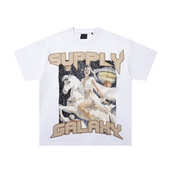 SUPPLY Angel Flame Graphic Oversized White T-Shirt