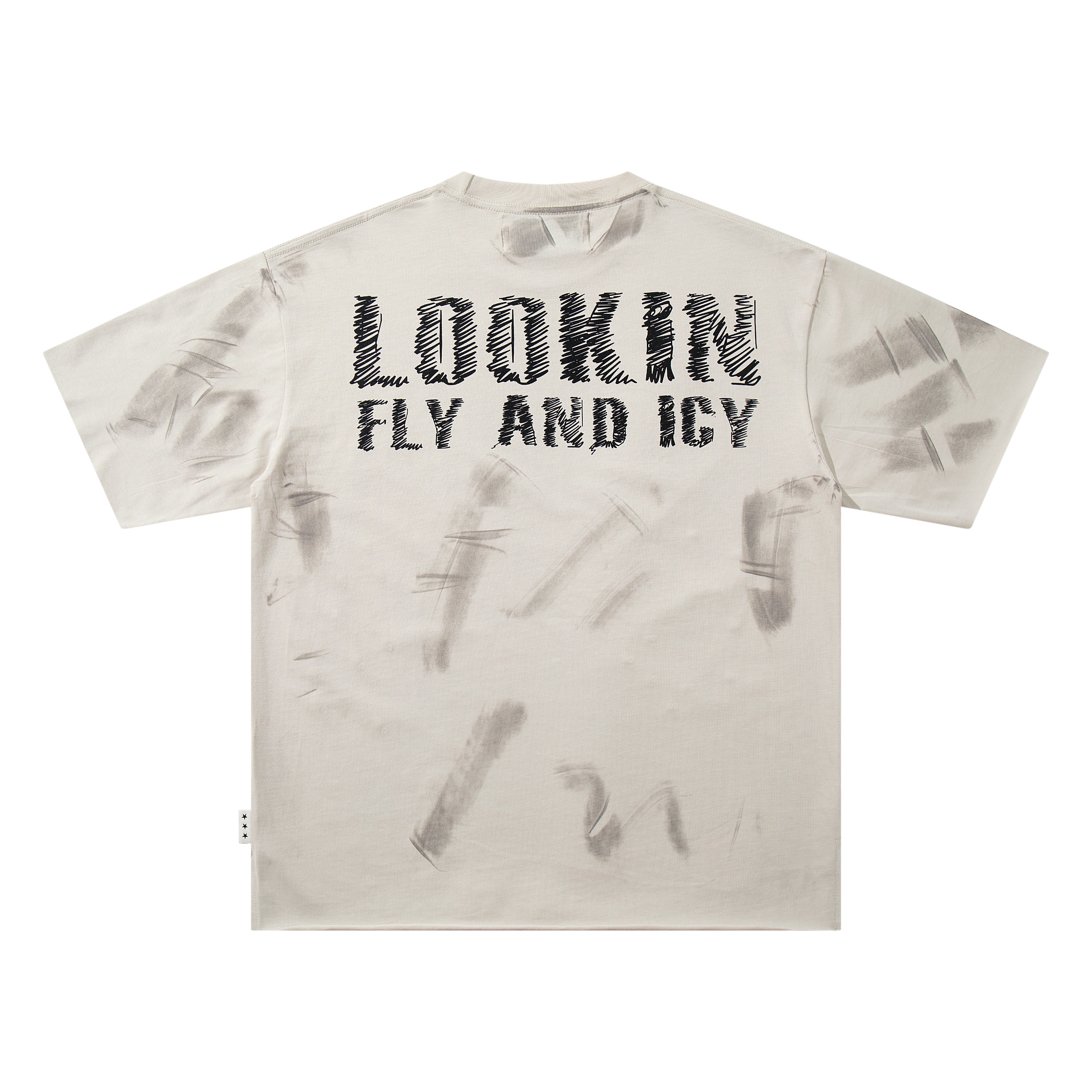 BKYS Roller Skate Kid Rhinestone Cream Oversized Graphic T-Shirt