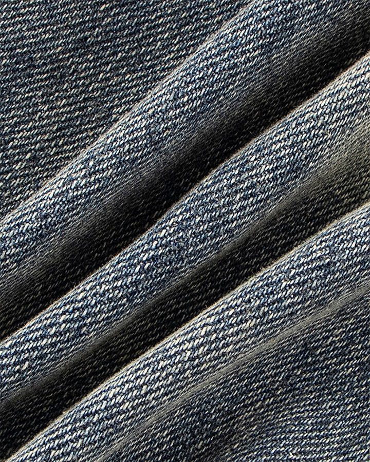 Washed Denim Multi-Pocket Cargo Pants