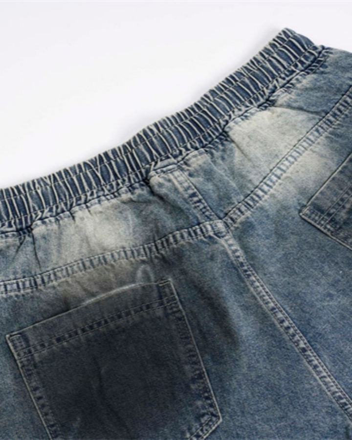 Vintage Washed Wide-Leg Denim Pants