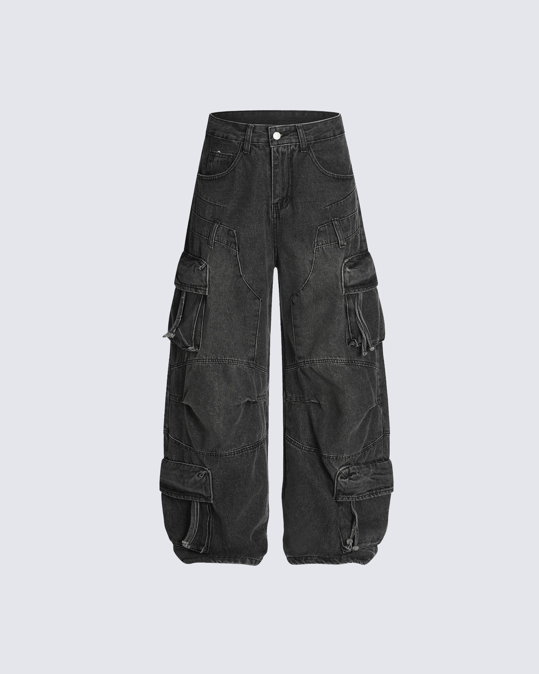 HighStreet Vibe Heavy Wash Multi-Pocket Denim Pants