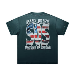 Rare Peace SOS Demon Warrior Graphic Streetwear Tee
