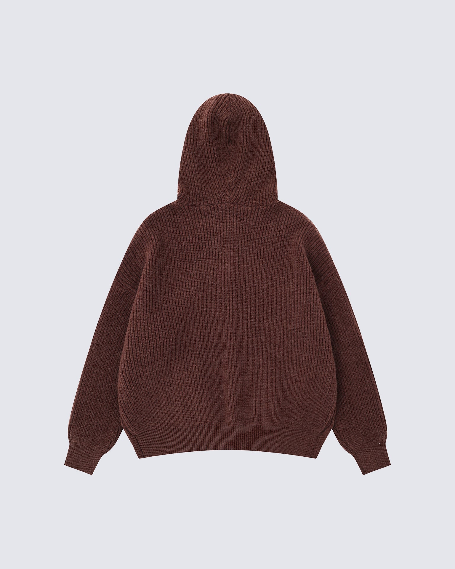 Unisex Drawstring Hooded Casual Knit Sweater