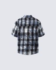 American Vintage Tie-Dye Plaid Shirt T