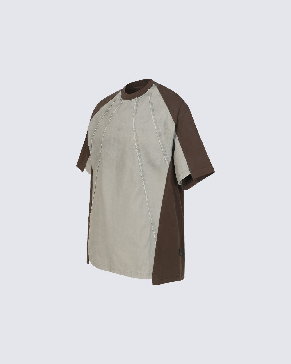 American Deconstructed Colorblock Casual Tee New