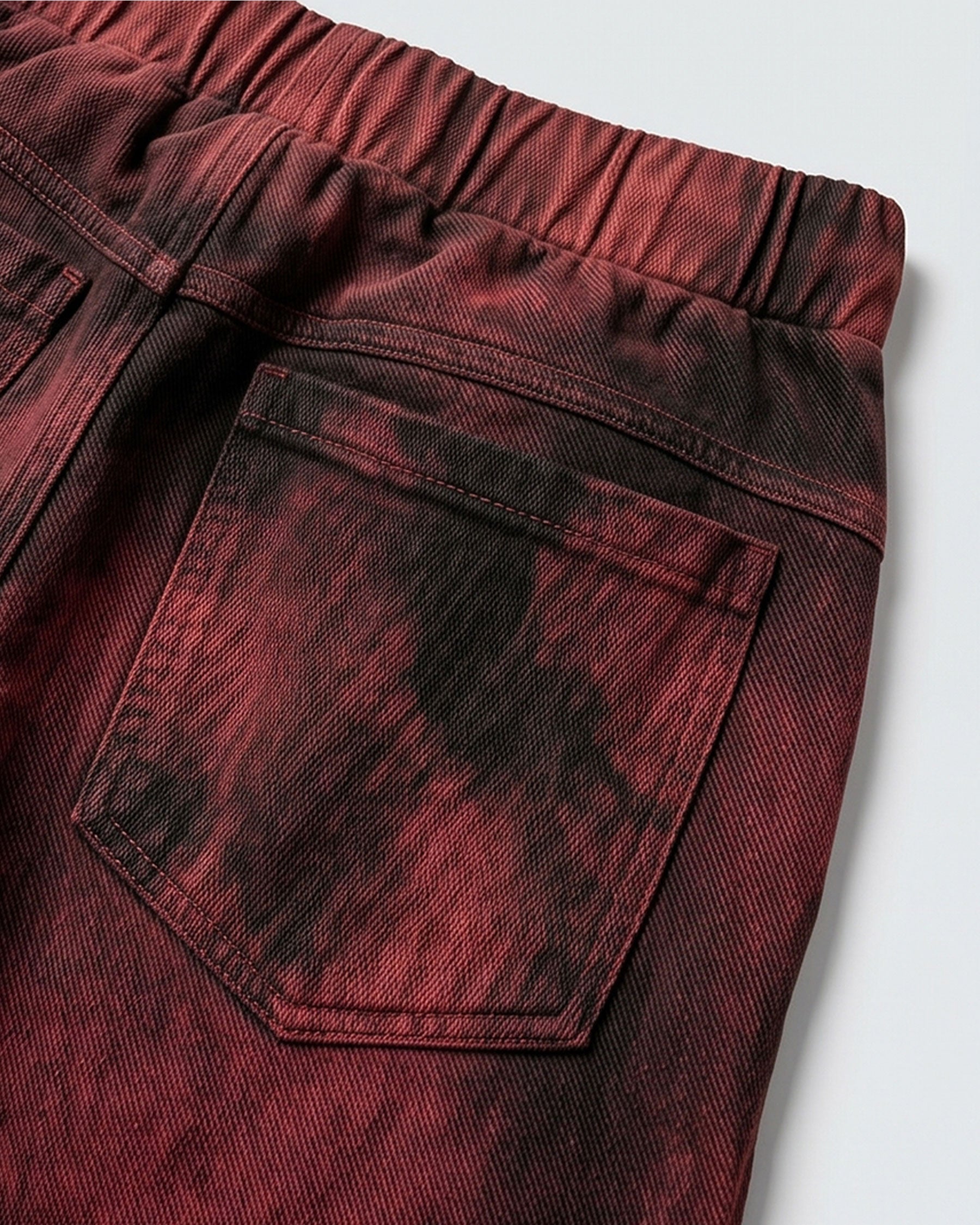 KIIKIO -New Washed Distressed Panel Drawstring Shorts