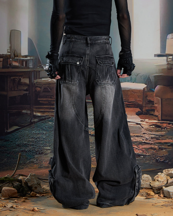 Distressed Wasteland Wide-Leg Bowie Jeans
