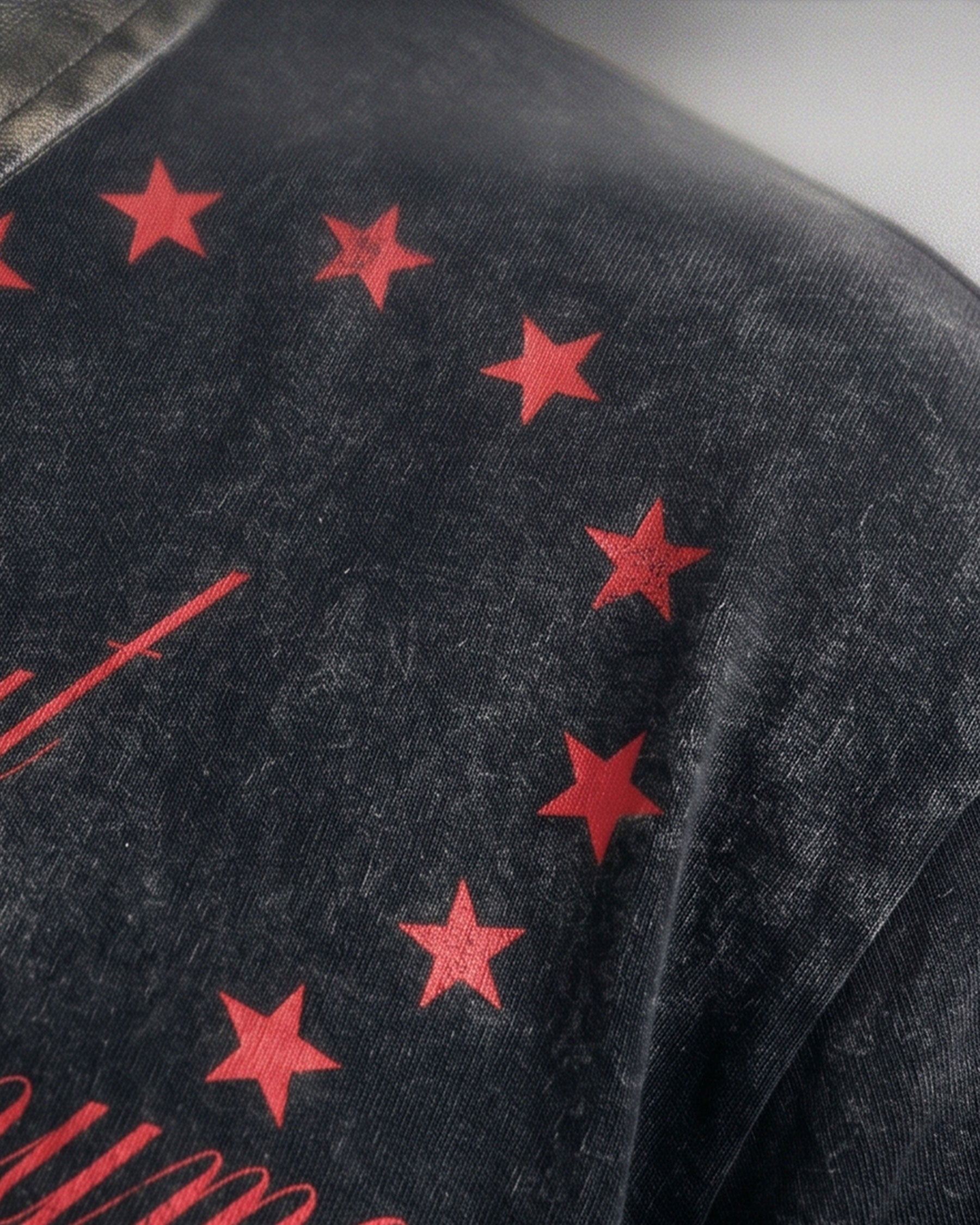 KIIKIO -New Vintage Washed Letter Print Polo Shirt