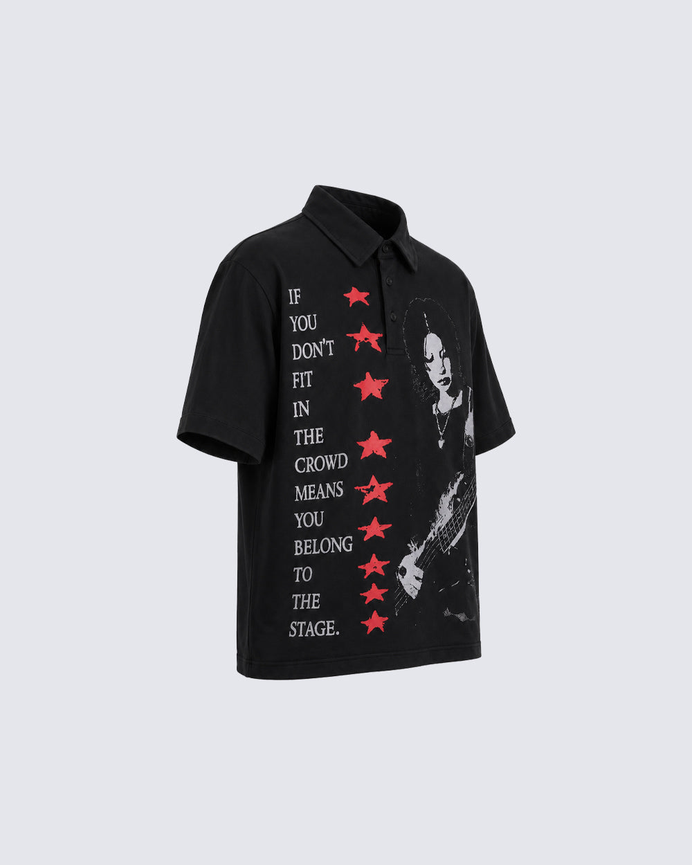 American Urban Rebel Graphic Polo Tee New