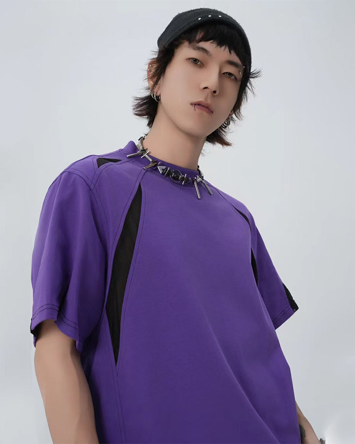 New Streetwear Color-Block Short Sleeve Tee