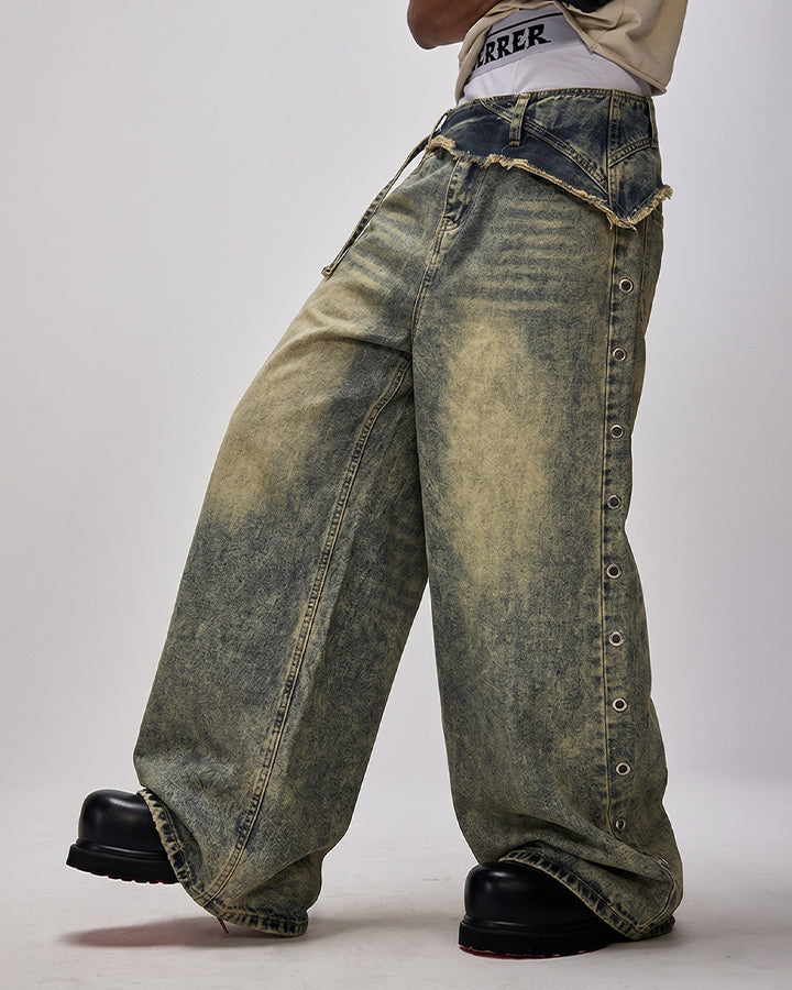 Vintage Deconstructed Patchwork Denim Pants