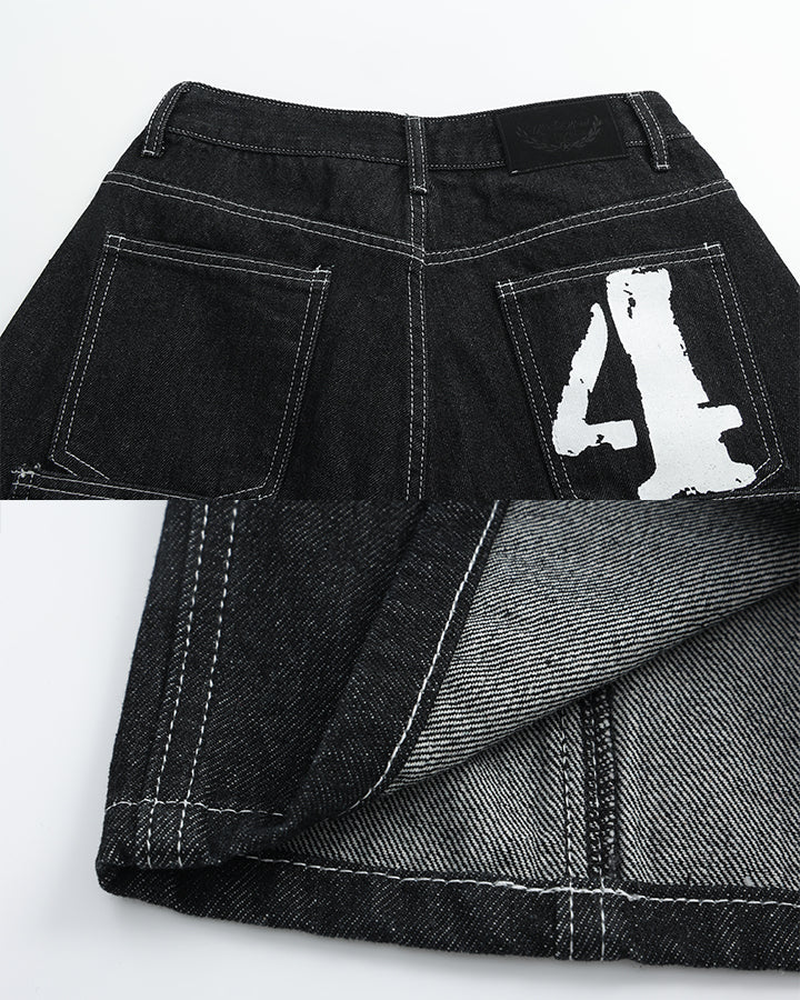 American Multi Pocket Wide Leg Denim Pants