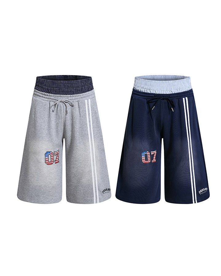 American Retro Sporty Layered Shorts New